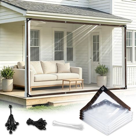 Bâche Transparente avec Œillets 2x3 m – Bâche de Protection Extérieure Imperméable, Plastique Renforcé avec Corde de Fixation pour Pergola, Poulailler, Jardin, Serre, Balcon (1/5)