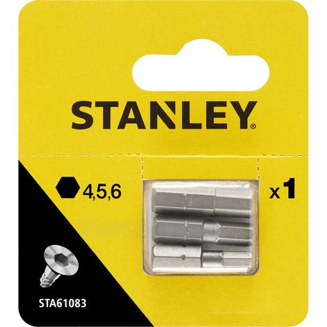 PIRANHA STANLEY STA61083 (X61083) 3 INSERTI MM.25 ES. 4-5-6- STANLEY- 1,0 pz