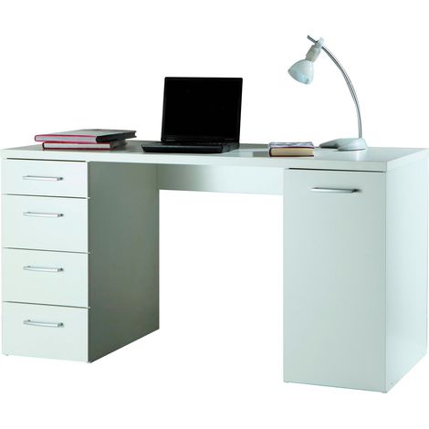 SCRIVANIA MONETA 139X60XH74CM BIANCA CON 1 ANTA E