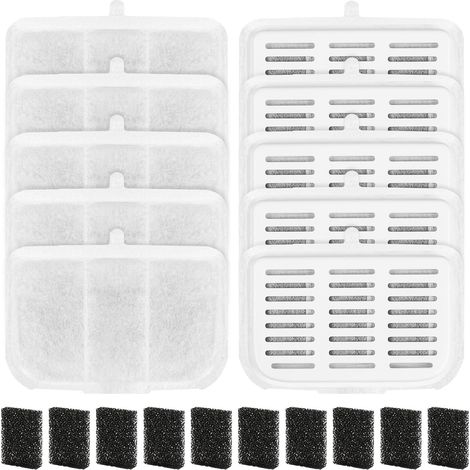 Set mit 10 Filtern für den Trinkbrunnen Petkit Everweet Max: Aktivkohle mit hoher Dichte hilft, im Wasser vorhandene Gerüche und Verunreinigungen zu filtern (10 Filter + 10 Schwämme). (1/5)