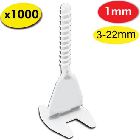 1000 croisillons autonivelants LEVEL FIT 1 mm - Pose carrelage 2 à 22 mm – SHAFFER PRO (1/5)