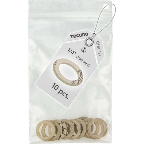 tecuro 10 x HD-Pressdichtung 1/4" (6 x 11 x 2 mm) Trinkwasserzulassung KTW-BWGL (P.2), für Verschraubungen/Überwurfmuttern