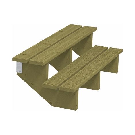 Plus Außentreppe Kiefer 2 Stufen 120 cm breit Außentreppe