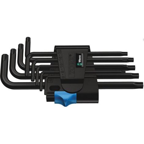 Wera 967 L/9 TORX® HF TORX interno Kit di chiavi a brugola T 8, T 9, T 10, T 15, T 20, T 25, T 27, T 30, T 40 9 parti