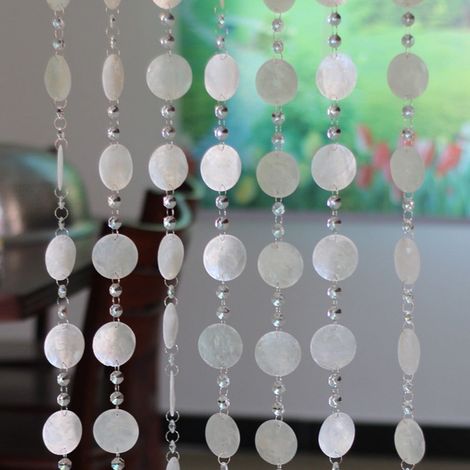 Rideau Suspensoire Perles Coquillage Cristal - 1 Mètre - Décoration Intérieure Porte Entrée Salon Chambre Restaurant - 1 Pièce (1/4)