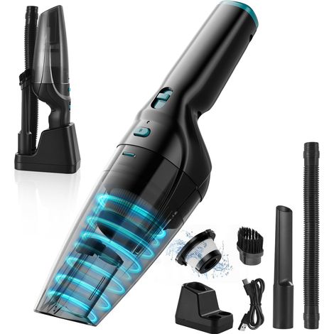 Aspirateur à Main, 10000Pa Mini Aspirateur sans Fil Portable, Multifonctionnel Aspirateur Voiture Puissant sans Fil, pour Voiture Animaux Maison Car (1/4)