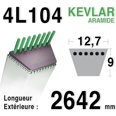 Courroie 4L1040 - 4L104 CASTELGARDEN - GPP - STIGA - 135062001/0 - 135062002/0 (1/3)