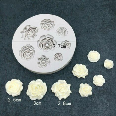 3D-Blumen-Silikonform für Kuchen, Gebäckdekorationen, Geleeformen, Zucker, Schokolade, Fondant, kreative Formen (1/4)