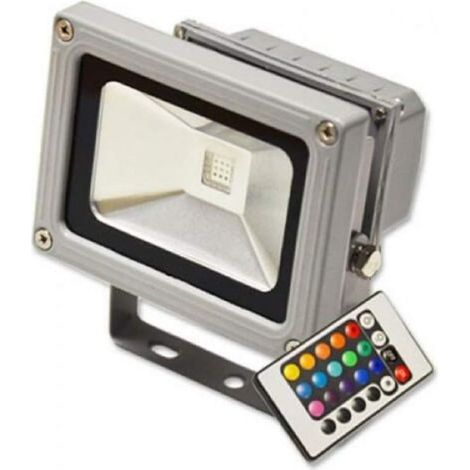 Spot Rgb Led 10w Multicolore Couleurs Impermeable Usage Exterieur Telecommande (1/2)