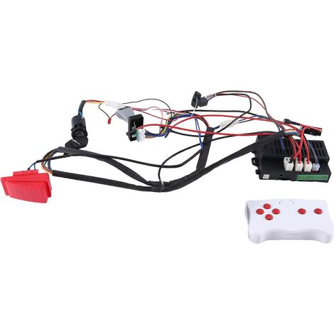 Compatible avec les faisceaux de câblage pour véhicules électriques pour enfants à monter soi-même, comprend des fils, un interrupteur et un récepteur de télécommande, accessoires pour jouets à quatre (1/5)