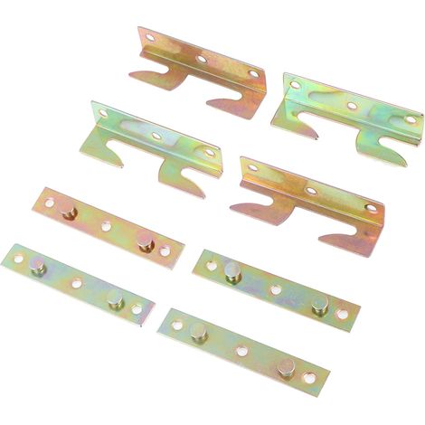 4 jeux de supports de lit en bois avec connecteurs à pression assortis (1/5)