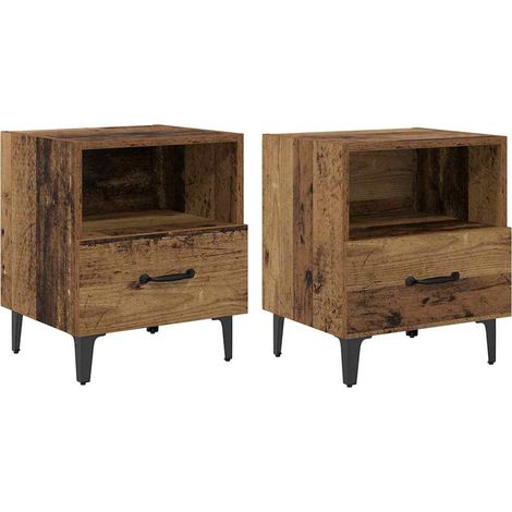 Maison Exclusive - Armadio da Notte 2 pcs Legno vecchio 40 x 35 x 47,5 cm