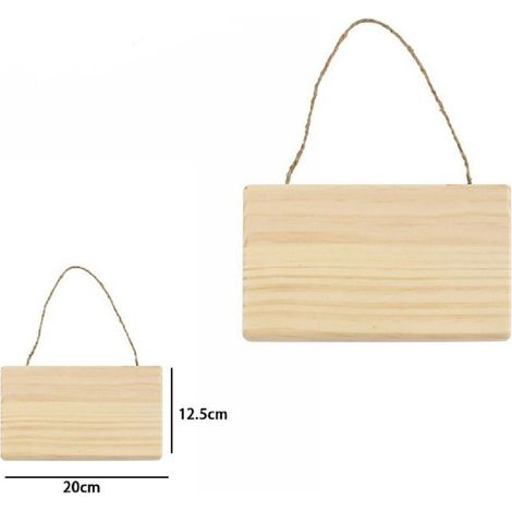 Trade Shop - RECHTECKIGE HOLZDEKORATION ZUM HÄNGEN MIT SEILSCHILD 20X12,5 CM 74203A -