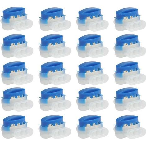 Conectores de cable de resina rellena de gel de 20 piezas, bloque de terminales impermeable de 3 hilos para cortacéspedes robóticos, equipos de jardinería para exteriores y automóviles. (1/4)