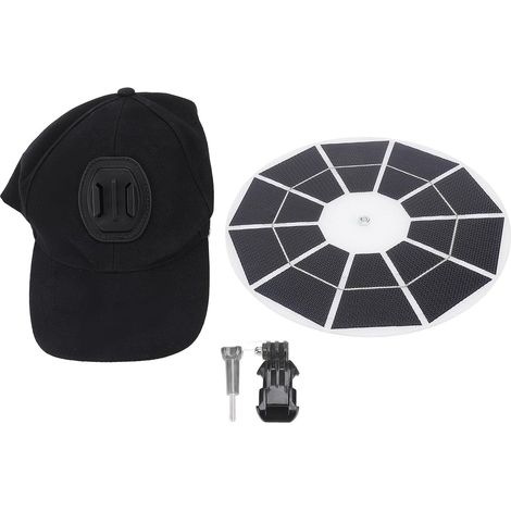 20W Panneau solaire rond avec casquette de baseball, 5V Dual USB Regulator Fast Charging Panel Panel portable Panneau pour le camping en plein air pêche à la randonnée (1/5)