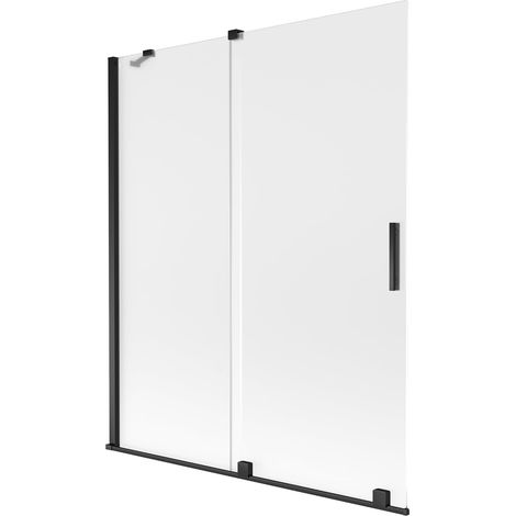 Mexen Velar paratia vasca da bagno a 2 ante scorrevole 140 x 150 cm, opaco, nero - 896-140-000-31-70 (1/2)