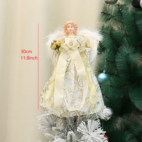 Ange décoratif pour sapin de Noël, poupée de Noël à suspendre, pendentif ange, décoration de sapin de Noël (FMY) (1/2)