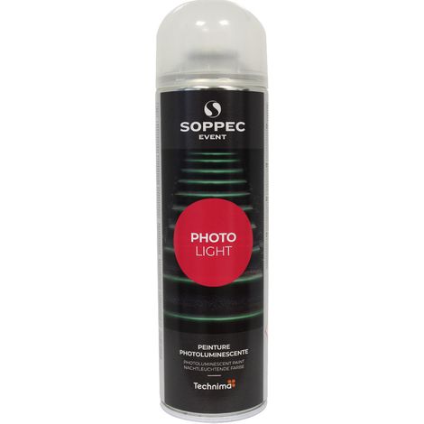 Soppec – Bombe photoluminescente jaune 500 ml – Spray pour balisage et marquage sécuritaire – Durée de visibilité jusqu'à 8 heures (1/8)