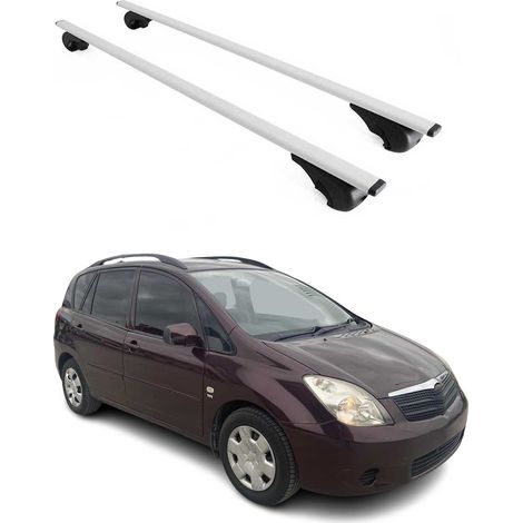 OMAC Barres de toit pour Toyota Corollla Verso 2001-2009 – TÜV / DIN 75302:2019 – Antivol inclus – Charge max 75 kg – 2 barres Argent (1/4)