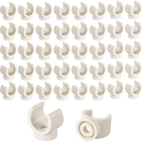 50 Stück PVC-Rohrschellen, 20 mm PEX-Rohr-U-Haken-Schellen, Kunststoff-Rohrschellen, Befestigungsklammern, Rohrstützwerkzeug (1/5)