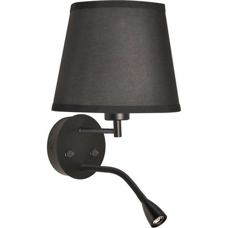 Aplique De Pared "PAIR" E27 Con Foco LED De Lectura 3W - Negro