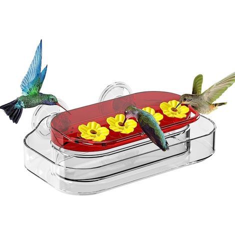 Ficheurs d'oiseaux pour Les mangeoires à l'extérieur, colibris pour la fenêtre - 10 oz de Conception de ventouses Feederbird - Visualisation, Robuste Robuste, Couleur vive, Ports (1/5)
