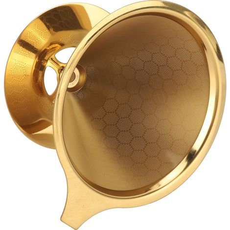 Wiederverwendbarer Kaffeefilter aus goldfarbenem, wabenförmigem Edelstahl für Pour-Over-Kaffee (1/5)
