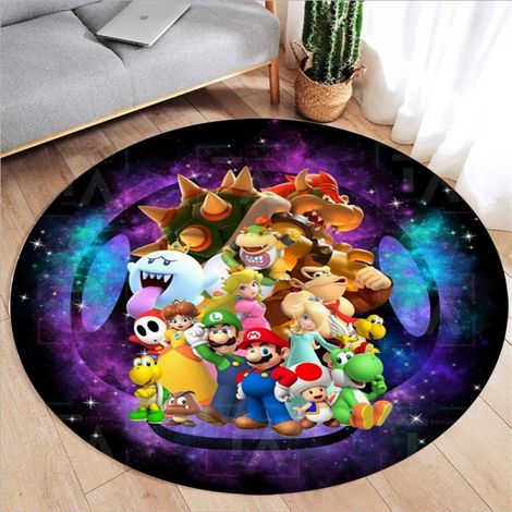 Tapis rond antidérapant pour couloir, cuisine, chambre, canapé, chambre d'enfant, 140 cm de diamètre (1/5)