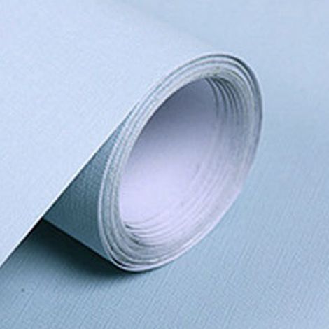 Papier Peint Détachable - PVC - 300 x 60 cm - Pour Murs Lisses, Plans de Travail, Meubles et Tiroirs - Bleu Ciel (1/5)