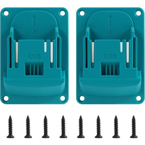 2 Pièces Support Batterie Compatibles avec 14,4V 18V, Porte Outils Mural en ABS Robuste, Support Perceuse Mural pour Outils Électriques, Rangement Ate (1/5)