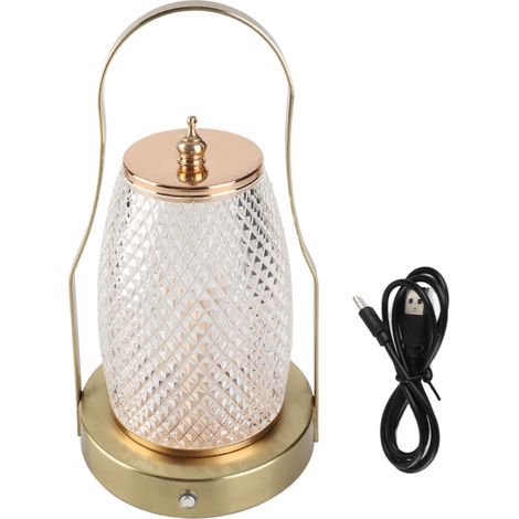 Ortviai Lanterne sans fil LED rétro avec poignée, 3 températures de couleur et gradation continue, rechargeable (1/5)