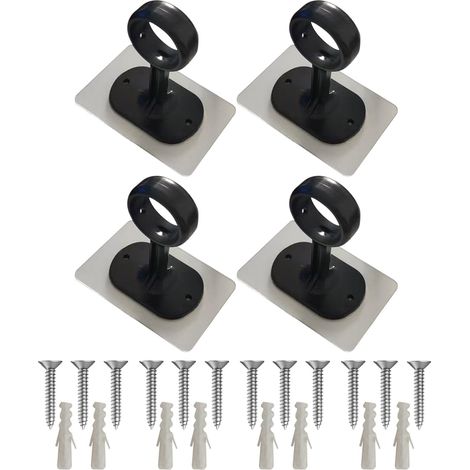Support Pour Tringle À Rideau De Plafond Fixation au Plafond Porte-Tringle Lourds Résistants - 4 Pièces Adapté 25–32 mm Support Robuste pour Placard Porte Chambre Dortoir Appartement (1/5)