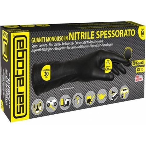 Guanti Nitrile Nero Pesanti Saratoga - Colori Lubens: L (1/2)