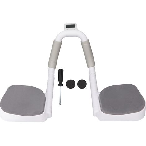 Chargeur abdominal multifonction blanc avec affichage temporisé, angle et largeur réglables, antidérapant, entraîneur central (1/5)