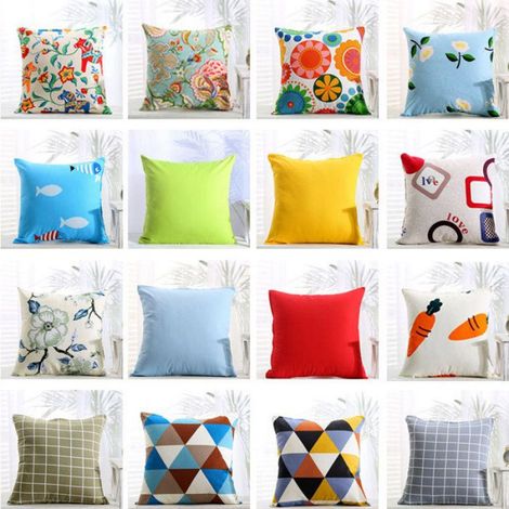 Lot de 2 Housses de Coussin 40x40 cm, Taies d’Oreiller Décoratives Modernes pour Canapé, Lit, Chambre, Chaise ou Jardin - Blanc (1/2)