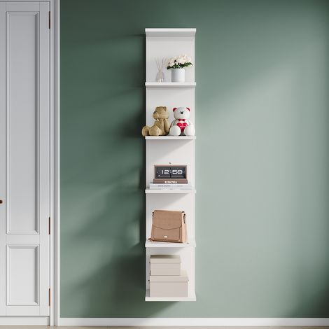 ELEGANT Shelves, Display Storage Rack Free Standing Shelf Unit with Open Shelving Storage, Suitable for Living Room and Various Scenes, White, 300×280×1600mm (1/5)