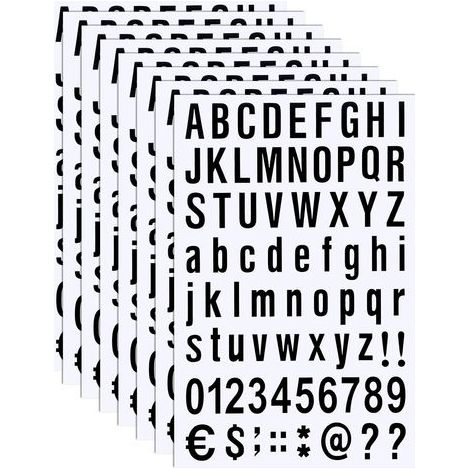 Set mit 8 selbstklebenden Vinyl-Hausnummern – Hausnummern für Briefkästen, Fenster und Türen – Wetterfest – 2,5 cm (1 Zoll) schwarz (1/5)