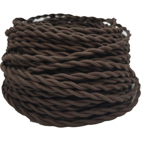 Cavo Elettrico Intrecciato Cotone 3x1,5 mm Marrone venduto al metro