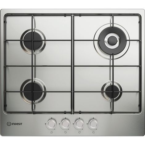 Indesit THP 642 W/IX/I 1 piano gas inox 60cm 4 fuochi bruciatore doppia corona griglie smaltate. Colore del prodotto: Acciaio inox, Posizionamento dell'apparecchio: D... - 869991698760 - THP642W/IX/I1 (1/5)