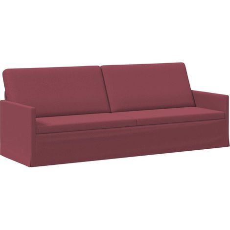 3 Seater Sofa Wine Red 220 x 81 x 82 cm Fabric vidaXL (1/5)