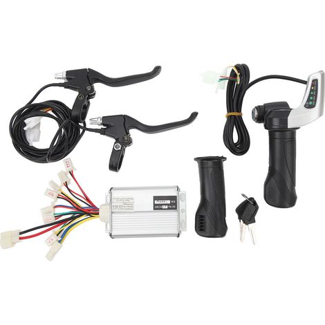 Kit de conversion contrôleur vélo électrique 3V 1000W, poignée d'accélérateur avec écran de verrouillage 36V, frein en aluminium, poignée de frein tout métal. (1/5)