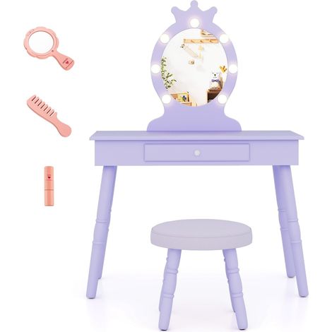 Tocador infantil con espejo extraíble y luces LED