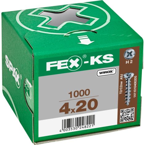 TÊTE BOMBÉE SPÉCIALE FEX-KS NERVURES DE FREINAGE CRUCIFORME H2 WIROX 1000 PCS - talla