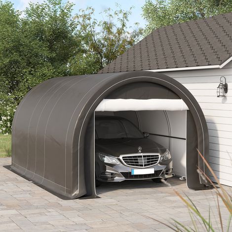 Carpa de jardín para coches y herramientas con entrada con cremallera, estacas y cuerdas, 500x300x240 cm