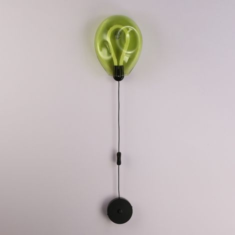 Applique murale globe vert froissé LED 8W avec câble 26cm