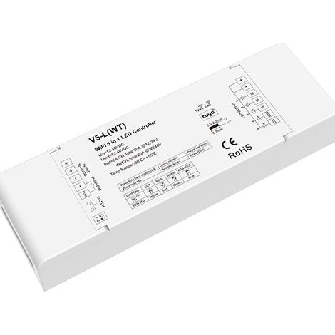 5-Channel Constant Voltage Controller WiFi+RF 12-48VDC 6A V5-L(WT)