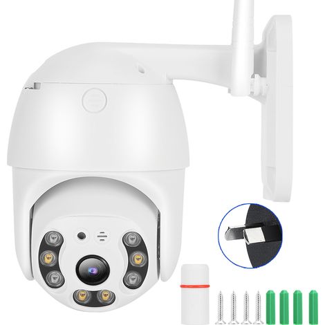Caméra de sécurité PTZ Dôme IP66 2.5 pouces, WiFi 1080P double source lumineuse, compatible Android/IOS, 110-240V prise AU (1/5)