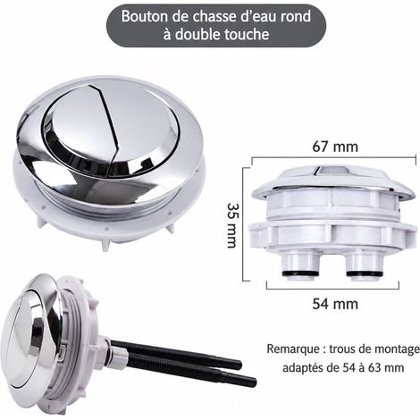 Bouton poussoir rond grand format 5,5 cm pour réservoir WC 5.5 cm 210 g – Livraison gratuite