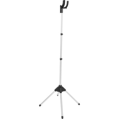 Support de Défroisseur Vapeur Pliable et Télescopique Hauteur Réglable Base Stable Plastique et Métal Cintre pour Repassage Vertical avec Design Élégant Noir (1/5)