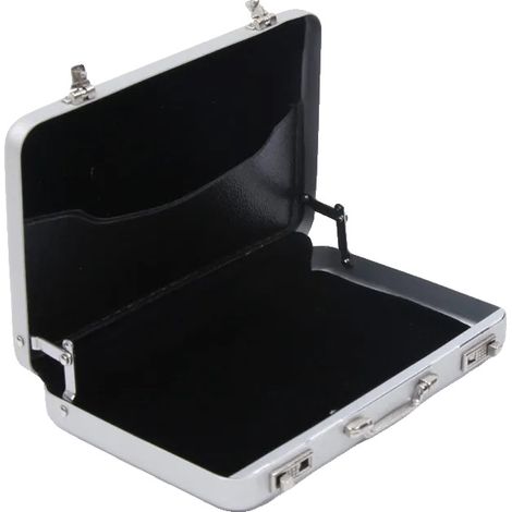 Aufbewahrungsbox, wasserdichtes Aluminium, kompakter Organizer, Silber (1/2)